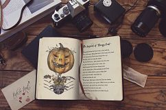Halloween watercolor pack, Jack o Lantern pumpkin, wreath Product Image 12