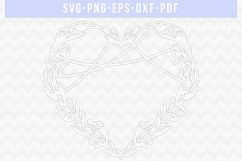 Heart Frame SVG Cut File, Wedding Papercut, DXF, PDF, PNG Product Image 2