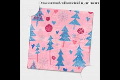 12 Winter Pattern Digital Papers in Baby Pink and Baby Blue Product Image 2