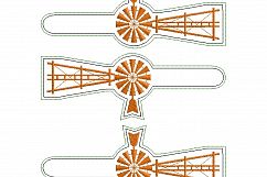 Farm Windmill with Ladder Key Fob Machine Embroidery Design Product Image 8