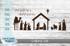 Nativity Scene SVG - Manger SVG - Religious Christmas SVG Product Image 1