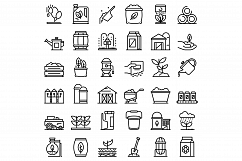 Fertilizer icons set, outline style Product Image 1