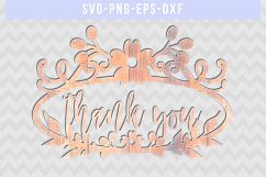 Thank you SVG Cut File, Wedding Decor Template, DXF EPS PNG Product Image 2