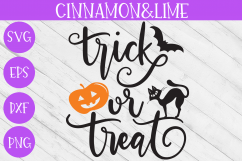 Trick or Treat - Wood Sign Hand-Lettered Halloween SVG Product Image 1