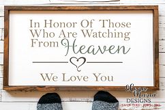 In Honor Of Those Who Are Watching From Heaven SVG Product Image 1