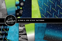 Space Wars Clipart Graphics &amp; Digital Paper Patterns Bundle Product Image 2