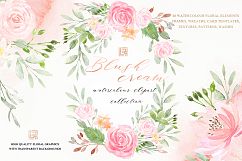 Blush cream. Floral watercolor clip art. Product Image 4