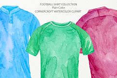 Watercolour football shirt in plain color, soccer shirt clipart  Product Image 3