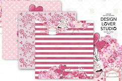 Roses Heart Valentine design digital paper pack Product Image 6