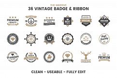 36 VINTAGE BADGE &amp; RIBBON Vol.1 Product Image 3