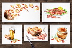Shrimp bundle. Watercolor Product Image 4