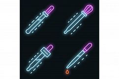 Pipette icon set vector neon Product Image 1