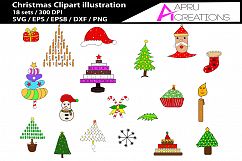 Christmas SVG clip art / printable christmas clipart cut file / christmas silhouette Product Image 1
