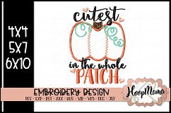 Cutest Pumpkin In The Whole Patch - Thanksgiving Embroi Product Image 1