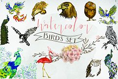 Watercolor birds set Product Image 1