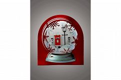 3D Snow Globe Classic Red Letter Box greetings card Product Image 2