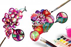 Watercolor grape set + Bonus 4 BG. Product Image 6