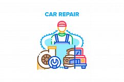 Car Repair Work Vector Concept Color Illustration Product Image 1