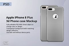 Apple iPhone 8 Plus 3d Phone Case Mockup Product Image 1