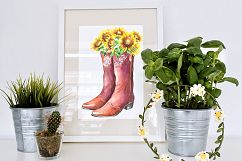 Sunflowers watercolor clipart Product Image 7