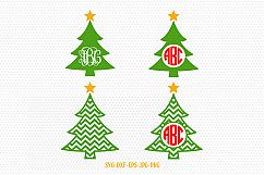 Christmas tree monogram svg, Santa svg, christmas svg Product Image 1