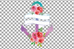 Hope anchors the soul watercolor floral clip art set, watercolor floral anchor digital clip art, Vector Illustrator, PNG, EPS, JPG files Product Image 6