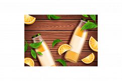 Orange Juice Beverage Creative Promo Banner Vector Product Image 1