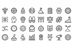 Core values icons set, outline style Product Image 1