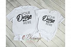 Mens Womens Couple TShirt Mockup Bella Canvas 3001 Unisex Product Image 1