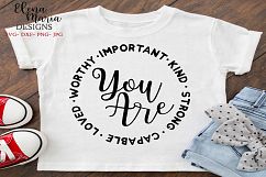 You Are Important Kind Strong Capable Loved Worthy SVG Product Image 2