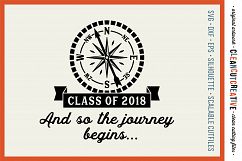 Class of 2018 Compass and Quote design - - SVG DXF EPS PNG - Cricut &amp; Silhouette - clean cutting files Product Image 1