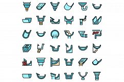 Gutter icons set vector flat Product Image 1