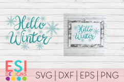 Christmas Quote SVG|Hello Winter| Hand Drawn Product Image 1