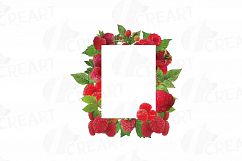 Raspberry frames watercolor clip art pack, Raspberry fruit Product Image 11