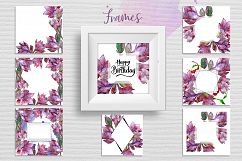Purple amaryllis PNG watercolor set Product Image 7