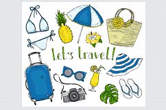 Vector summer set items for vacation. Product Image 4