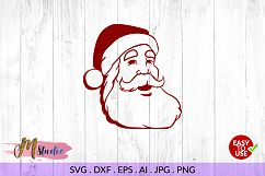 Santa claus face svg, for Silhouette Cameo or Cricut. Product Image 1