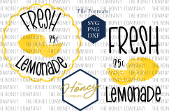 Fresh Lemonade SVG PNG DXF Lemon Summer Hand Lettered Sign Stencil Instant Download Silhouette Cricut Cut Files Cutting Machine Vector File Product Image 1