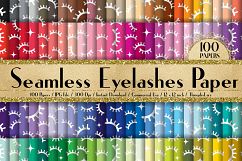 100 Seamless Eyelash Digital Papers, Fashion Beauty Pattern Product Image 1