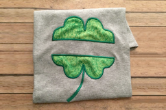 4 Leaf Clover Split Applique Embroidery Design Product Image 1