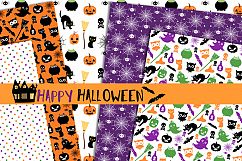 Cute Halloween digital paper set, Seamless background pattern printable Product Image 4