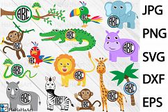 Circle Safari Animals - Clip art / Cutting Files 94c Product Image 1