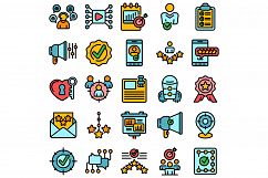 Credibility icons set vector flat Product Image 1