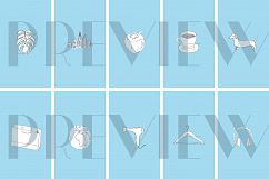 40 Instagram Story Highlights Icons in Blue, Hand Drawn Product Image 2