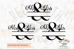 Mr &amp; Mrs, mr &amp; mr, mrs &amp; mrs split monogram SVG,DXF,PNG,EPS Product Image 1