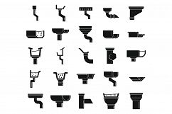 Gutter cover icons set, simple style Product Image 1