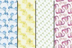 Watercolor Delicate flowers seamless digital paper pack Product Image 4