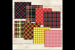 24 Seamless Red, Black, Yellow Plaid Digital Papers, Tartan Product Image 2