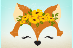 Fox Face With Flowers Svg Dxf Eps Png Svg Files Product Image 2