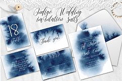 Indigo Watercolor Wedding Invitation suite Product Image 1